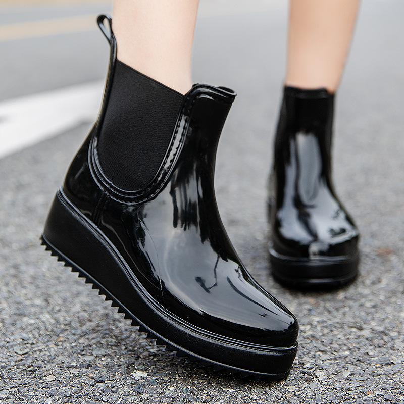 Rain Shoes Fashion Women's Versatile Waterproof Rain Boots Short Women's Adult Thickened Water Shoes Martin Rubber Shoes Boots