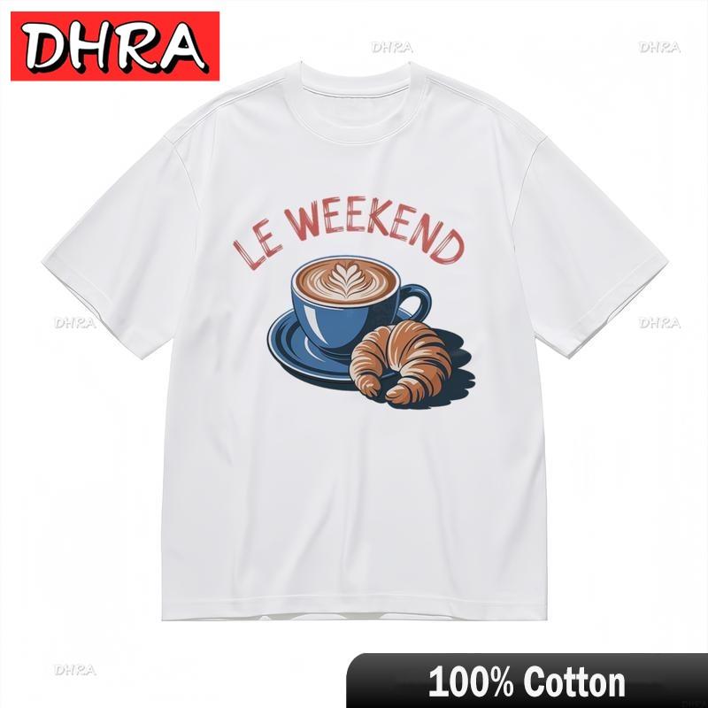 

Unisexs Soft AllSeason Comfy Classic TShirt French Phrase Le Weekend Print Tee Streetwear Clothing Tops for Summer Style TShirt 4XL