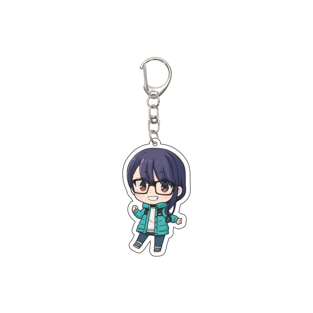 55MM Anime Laid-Back Camp Keychain Shima Rin/Inuyama Aoi/Ena Saitou Key Chain Acrylic Model Plate Christmas Gifts