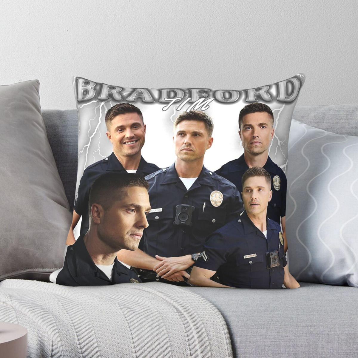 Exquisite Ornaments Unisex Tim Bradford The Rookie Square Pillowcase Polyester Linen Velvet Printed Zip Decorative Home Cushion Cover