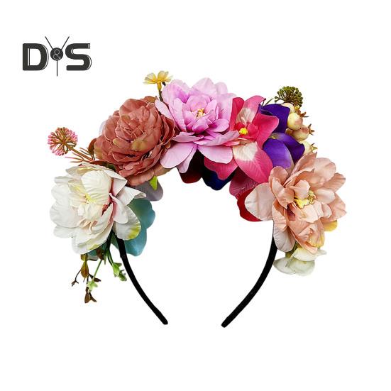 Imitation Flower Decor Hair Hoop Elastic Design Travel Party Headband Various Styles Floral Hair Hoop Headgear Charming Accessory