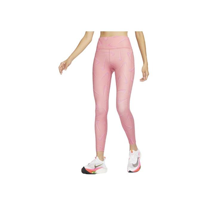 Nike Fast Swoosh Logo Printed Running Sports 3/4 Leggings Women Leggings Pink FB4678-618