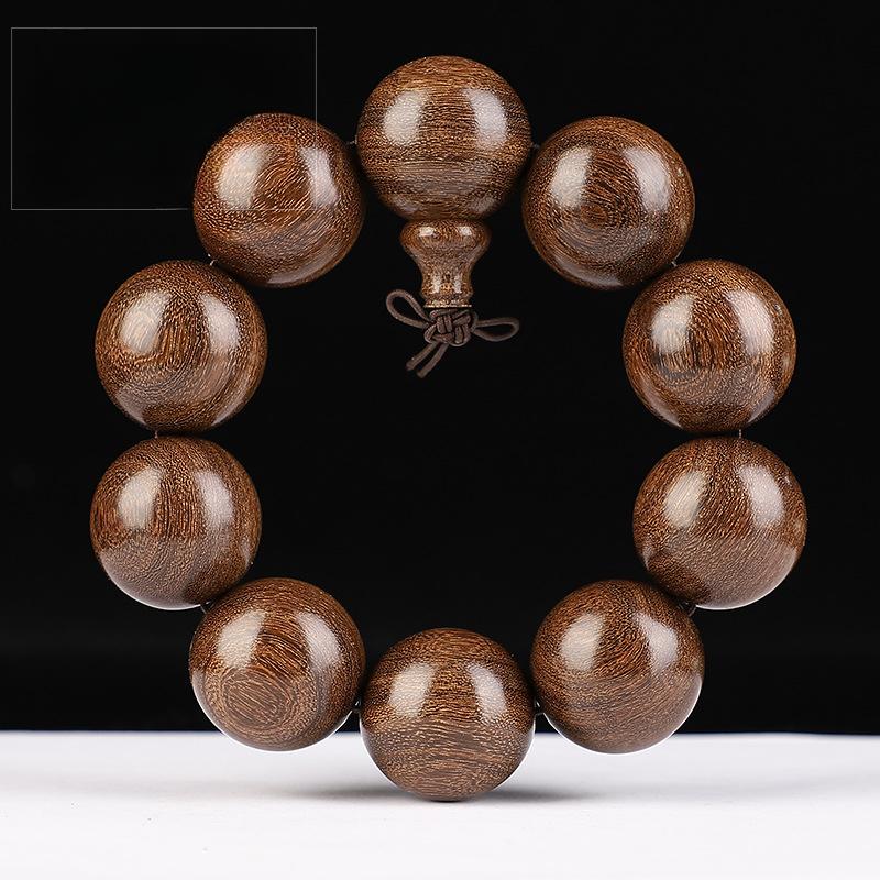 Golden Silk Sandalwood Bracelet 2.0 Old Material Wooden Buddha Bead Bracelet for Men and Women Couples Jewelry Sandalwood Rosary Cultural Play Jewelry