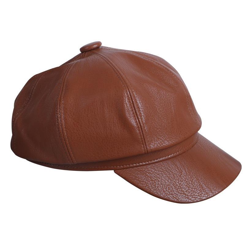 New women's autumn and winter octagonal hat trendy autumn and winter literary and versatile octagonal hat woolen octagonal hat