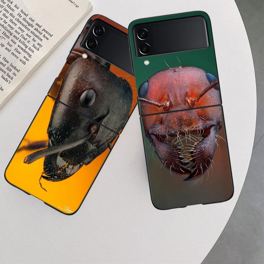 Red Fire Ants, Worker Ants Phone Case For Samsung Z Flip 7 6 5G Galaxy Z Flip 5 4 3 Black Hard Cell Cover Luxury PC Shell Coque