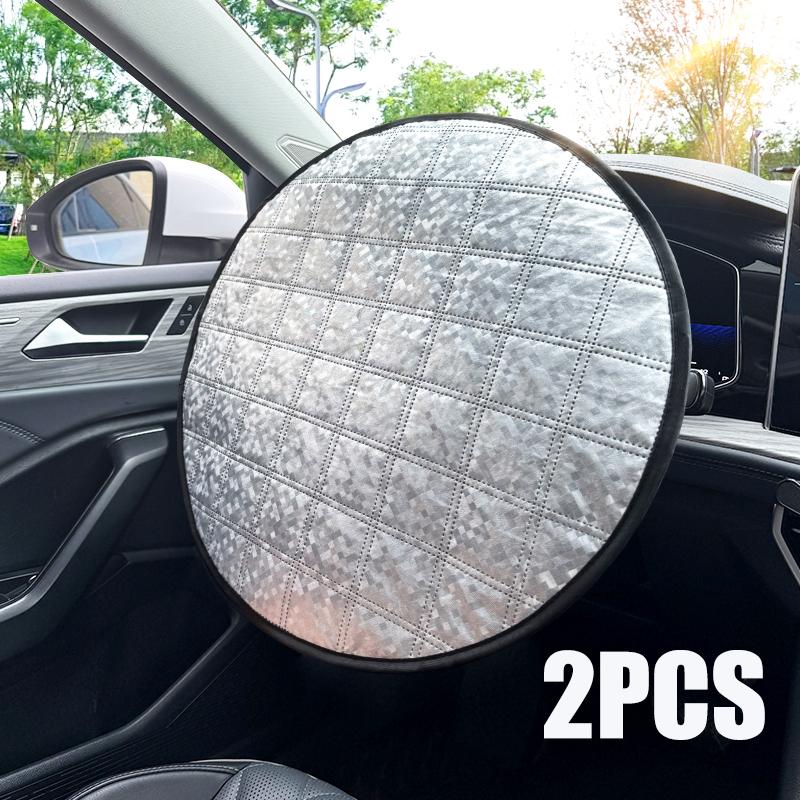 Car Steering Wheel Sun Shade Cover Heat-Resistant Foldable Anti-UV Auto Steering Wheel Sheath Universal Sun Protection Auto Acce