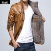 Men's Plus Size Motorcycle Style Leather Jacket with Fleece and Fur Integration