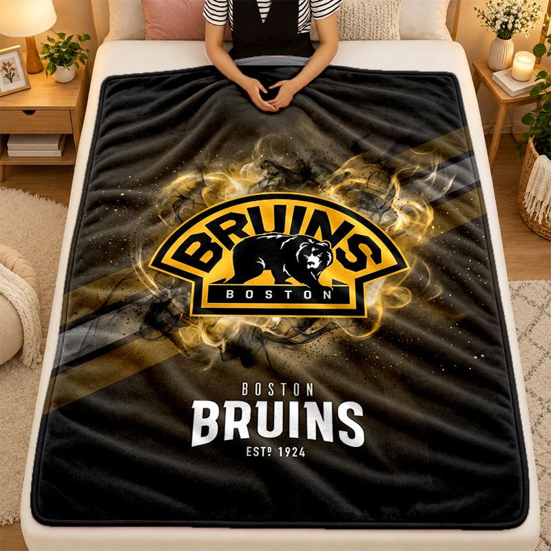 Flanell-DeckeBoston Bruins Warme Weiche Überwurfdecke für drinnen Sofa Bett Wohnzimmer