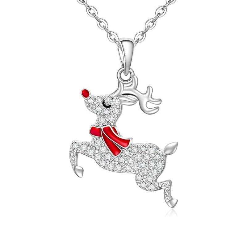 Trendy Reindeer Cartoon Pendant Necklace & Earrings Set for Women