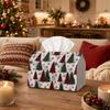 1pc Tissue Box Holder with Christmas Rustic Winter Woodland Design - Fir Tree Forest Natural, Durable Polyester, Ideal for Kitchen, Living Room, Bedro