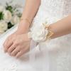 Wedding Boutonniere and Wrist Flower Set Wrist Jewelry For Wedding Ceremony Celebration Bride Groom Dressingup Props