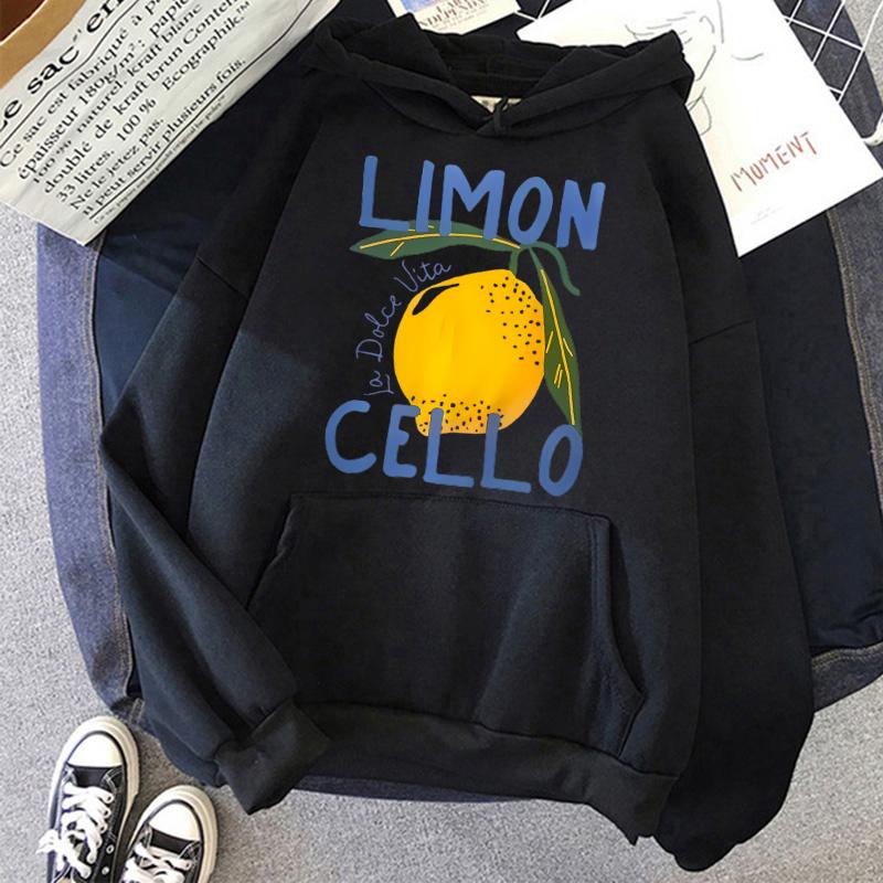 Limoni Di Amalfi Zitronen Grafik Hoodies Damen Herren Neue Trend Kollektion Sweatshirt Mode Schriftzug Pullover Streetwear Kleidung