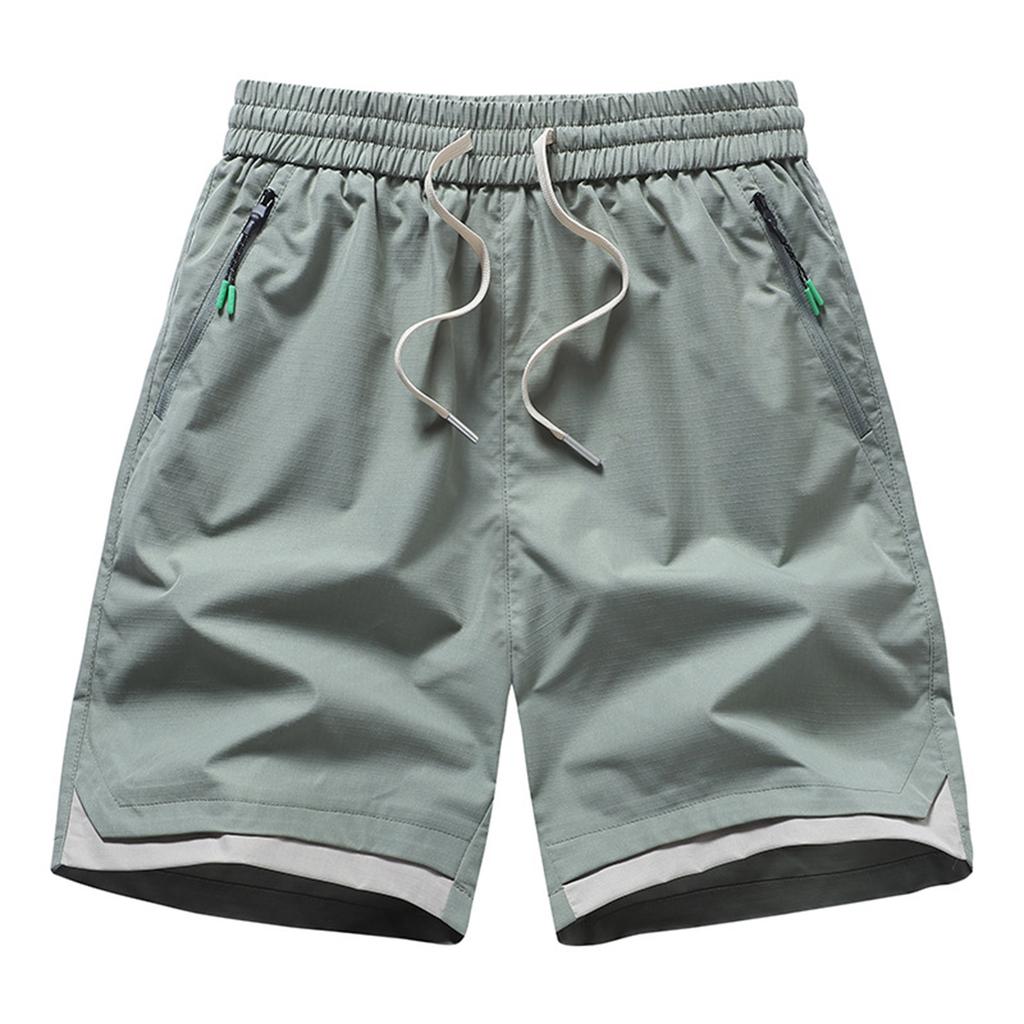 Men's Drawstring Breathable Outdoor Sports Straight Leg Five Point Pants
