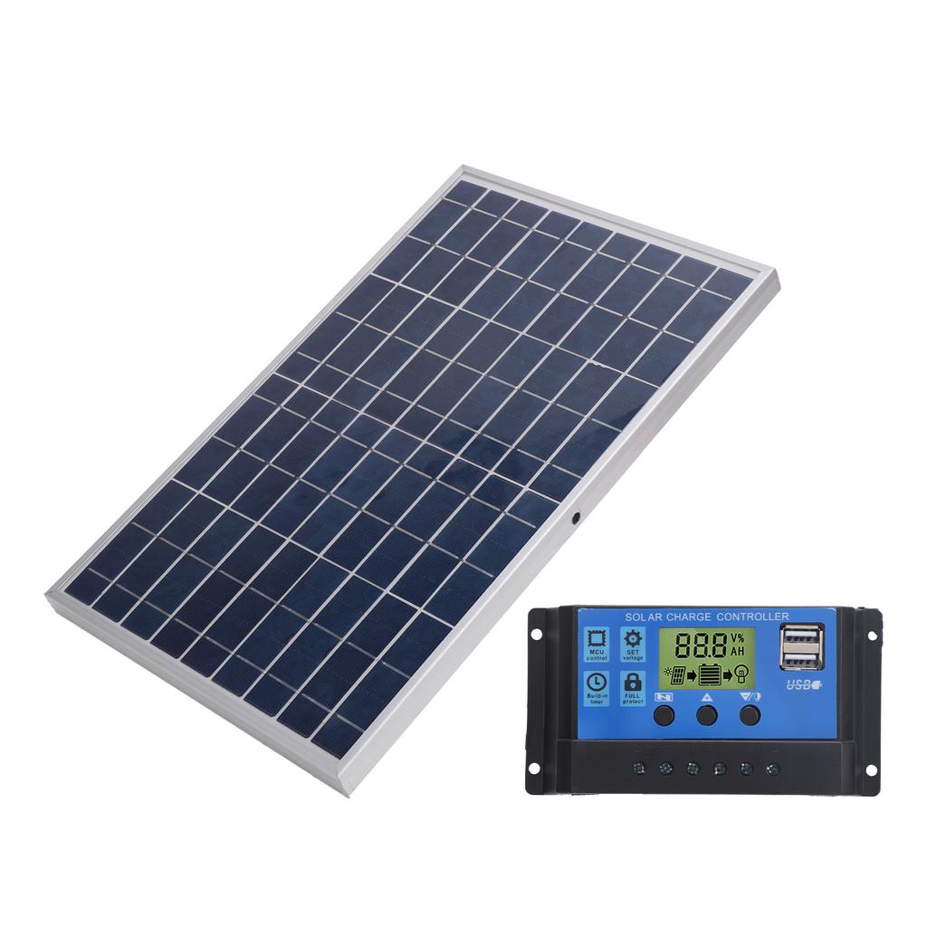 Solar Panel 10W 12V Polycrystalline IP65 Waterproof Portable 30A Solar Charge Controller for Outdoor
