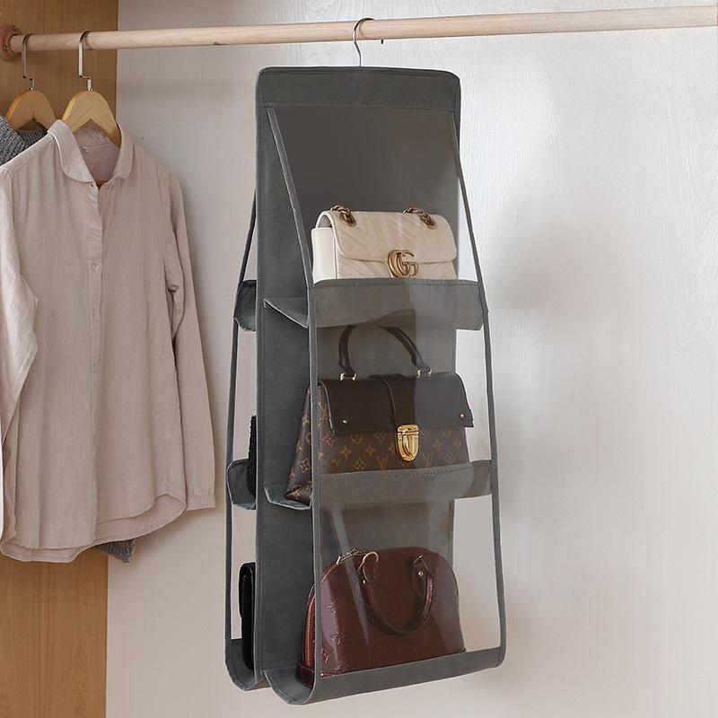 Hanging Purse Handbag Organizer Clear Hanging Shelf Bag Collection Storage Holder Purse Bag Wardrobe Closet Space Saving Organizers