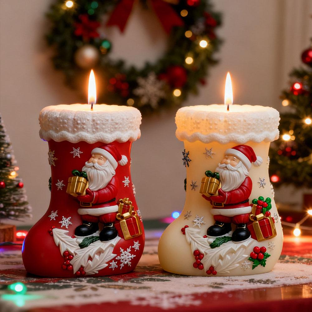 Christmas Stockings Shape Ornament Making Gypsum Cup Mold DIY Glue Mold Aromatherapy Candle Cup Aromatherapy Candles Mold