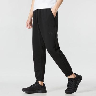 Pantaloni de trening tricotati pentru barbati, negri, ingrosati, cu mansete HU1510