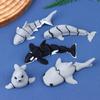 3D Print Mini Animal Jointed Shark, Orca Statue Home Decor Ideal Gift for Buddies
