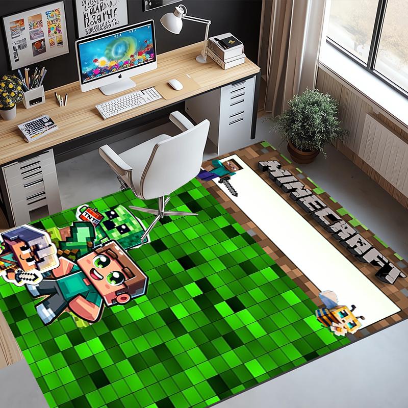 Tappeto con motivo Minecraft, Tappetino da interno/esterno, per Picnic, Sala giochi, Camera da letto, Ufficio, Soggiorno, Tappeto decorativo per la casa, Regalo di compleanno