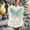 Friendship Sea Glass Butterfly Ornament Friends Are Angels Christmas Tree Ornament Handmade Sea Glass Art Friendship Keepsake for Best Friends