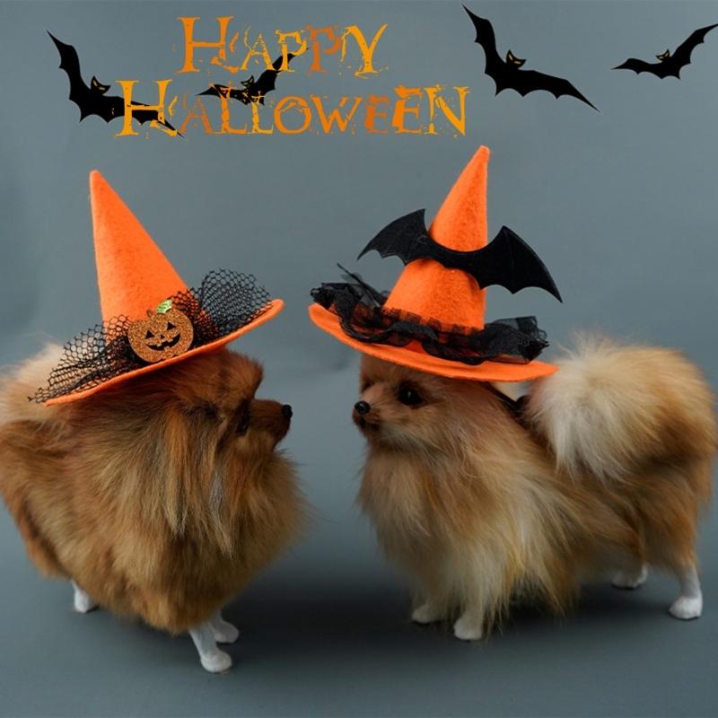 Halloween Pet Hat Cute Witch Hat Shape Hat for Dogs Cat Dress Up Supplies Lovely Carnivals Winter Hat Pet Accessory