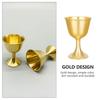 1Pcs Elegant Brass Cup Gold Finish Temple Offering Vessel for Wealth God Rituals Retro Decorative Buddhist Altar