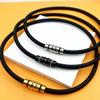 Magnetic Buckle Negative Ion Necklace for Men & Women – Sports, Fashion, & Buddha Amulet Style Necklace with Silicone Lanyard.