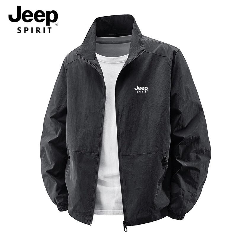 JEEP SPIRIT Men s Casual Plus Size Stand Collar Outdoor Jacket XL