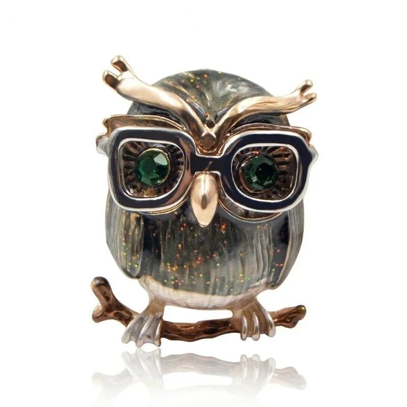 

Cute Owl Brooch with Green Eyes And Glasses Fashion Enamel Pin Animal Brooch Ideal Gift for Kids And Women New Year s Accessory