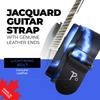 Leathers Guitar Strap Adjustable For Guitars Made in Canada Polyester Blue Lightning Perri’s Ltd. - - - Acoustic/Bass/Electric - (LPCP-46)