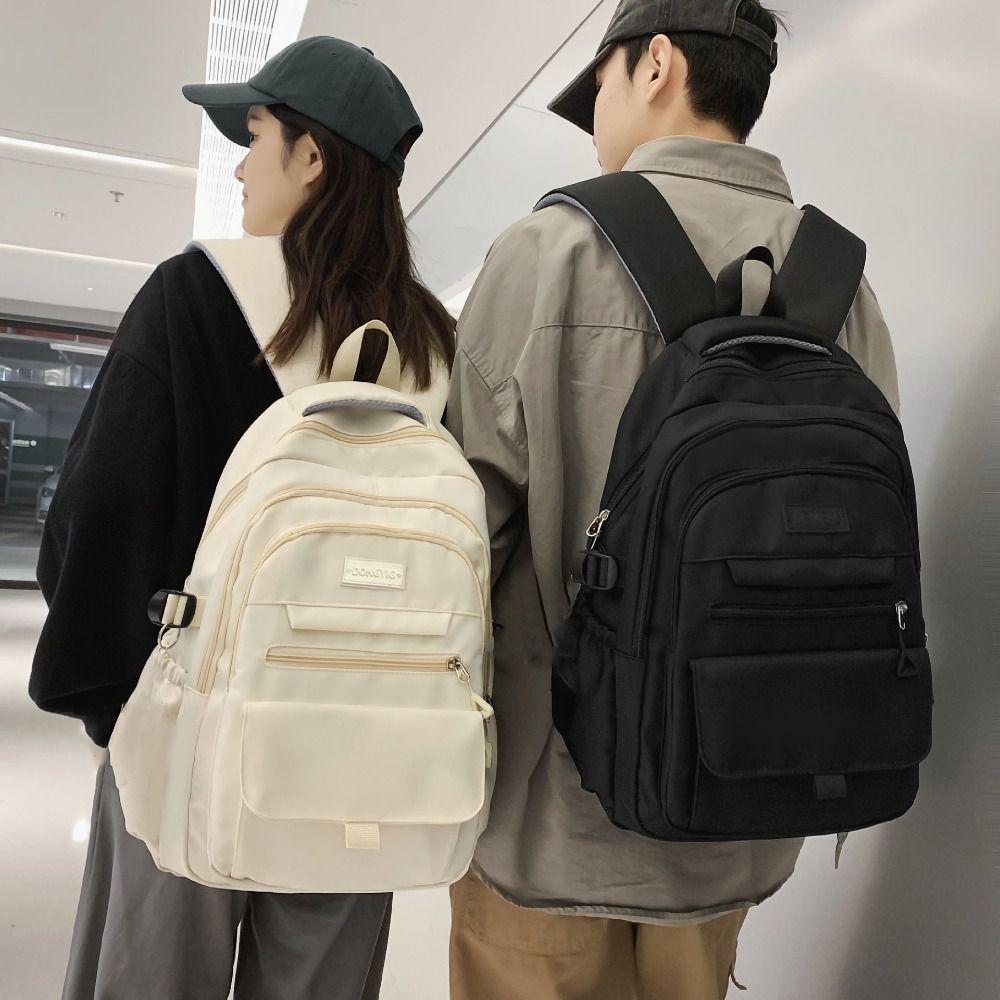 Waterproof Simple School Bags Large Capacity Girl's Backpack College Student Backpack  Travel
