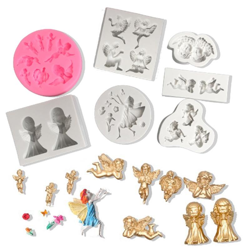 Stampi per Cioccolato a Forma di Angelo Stampini da Forno Stampini per Fondente Stampini in Silicone per Torta 8 Stili Regalo Perfetto per l'Appassionato di Pasticceria Fai da Te