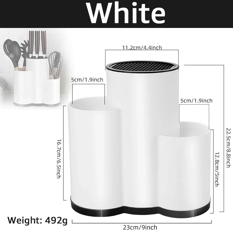 Knife Holder Multi-Function Utensil Stand and Storage Box with Drainer for Flatware, Spoon and Forks