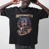 Dehydrated Wolf Motorcycle Graphic TShirt Retro Washed Tee Summer Mens and Womens Loose and Breathable Tshirt Top