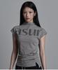 Aejeuyua Side Snap Half-Neck T-Shirt Gray