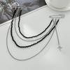 Punk Hip-hop Star Chain Multi-layer Personalized Tassel Double Needle Brooch Men's and Women's Set Brooch Jewelry