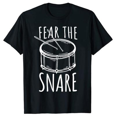 Drumming Fear The Drum Funny Drummer TShirt Men Women Clothing Fashion T Shirts Cotton Short Sleeve Oversized Tshirt Tops