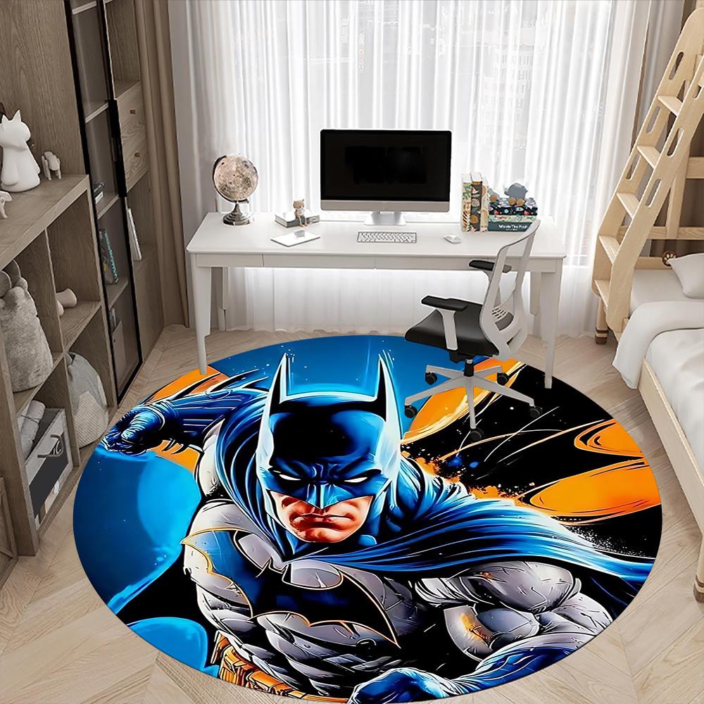1pc Batman Hero Office Round Area Rug, Under Office Chairs Bedroom Living Room Home Decor, Room Deco, Available in Various Sizes