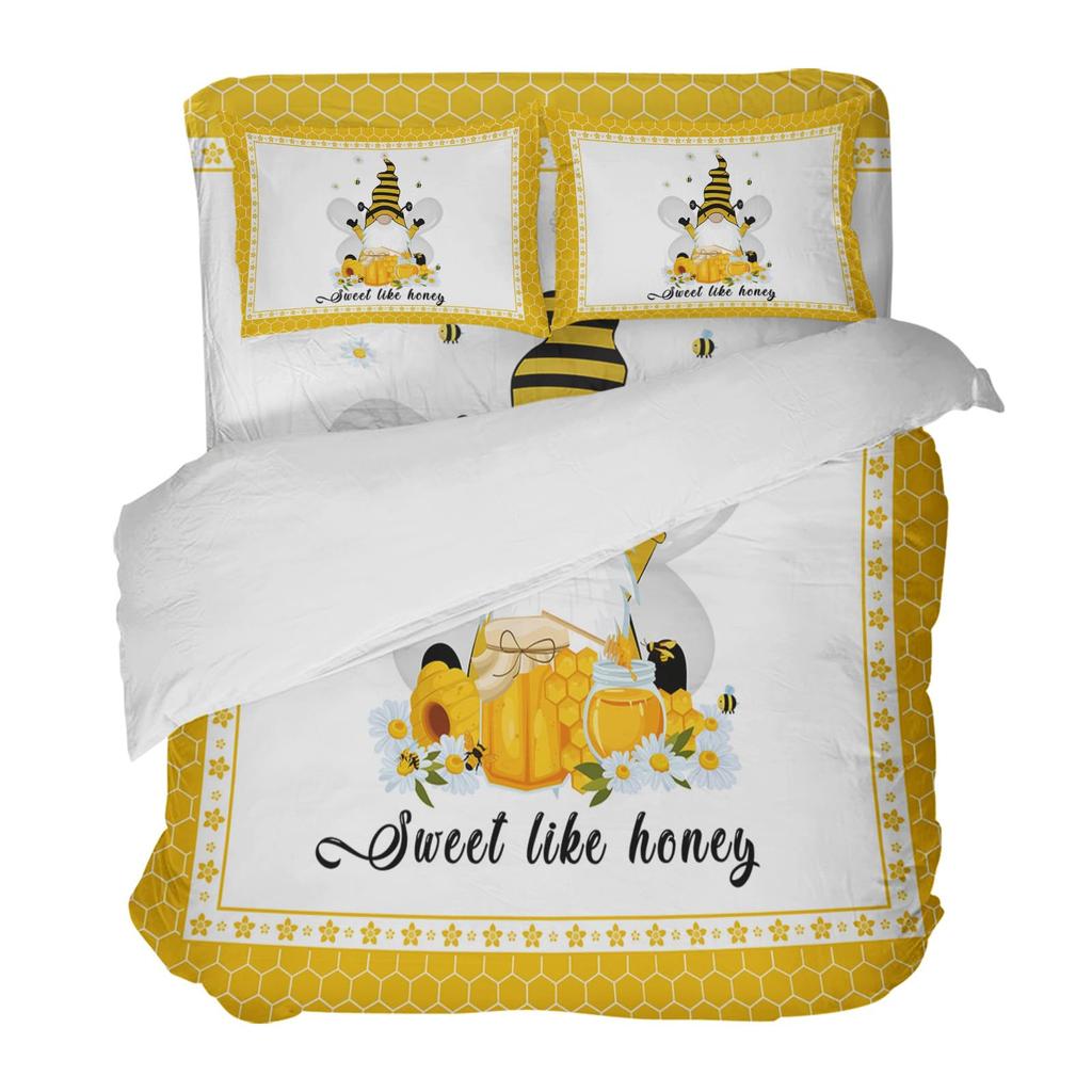 Honey Duvet Cover Sets For Kids Queen Size Quilt Covers Lightweight Down Bedroom Decor 2 Pillowcases 1 Duvet Cover No Comforter