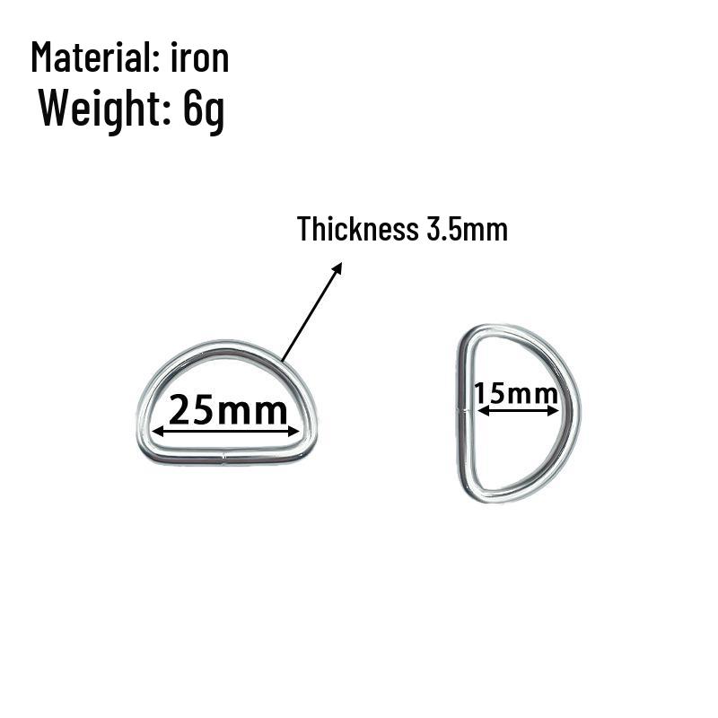 Weldable Half-Round Metal D-Ring Buckle - Iron DIY Bag Hook Accessory
