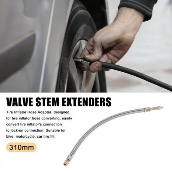 2pcs 310mm 12.20'' Tire Valve Stem Extension Inflator Extender Hose for Car