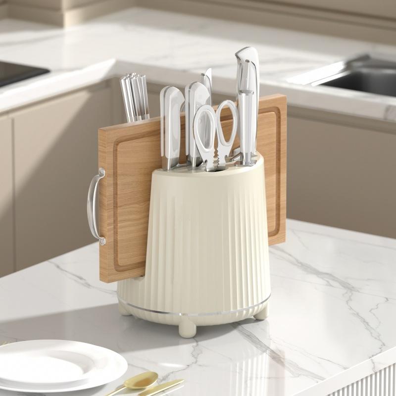 1Pc Rotating Knife Holder,Utensil Holder Cutlery,Spoon Chopsticks Fork Storage Holder Organizer,Multifunctional Kitchen Storage