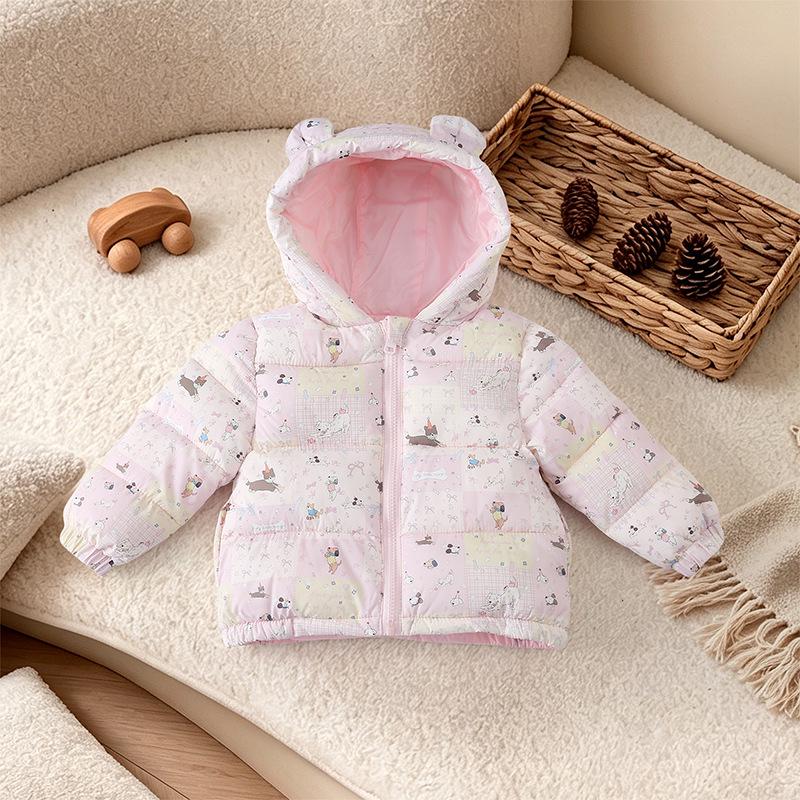 Kids' Colorful Cartoon Padded Jacket - Short Down-Style Coat for Boys and Girls