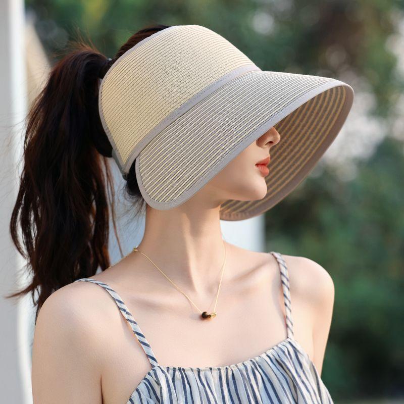 New Hat Women's Summer Breathable Straw Hat Sun Protection Visor Sun Hat