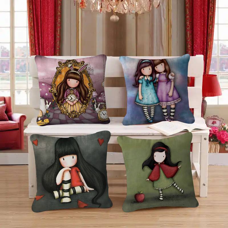 Cartoon CUTE Santoro Gorjuss Pillowcase Toon Gift Cushion Cover Bedroom Home Sofa Chair Seat Decor Pillow Case