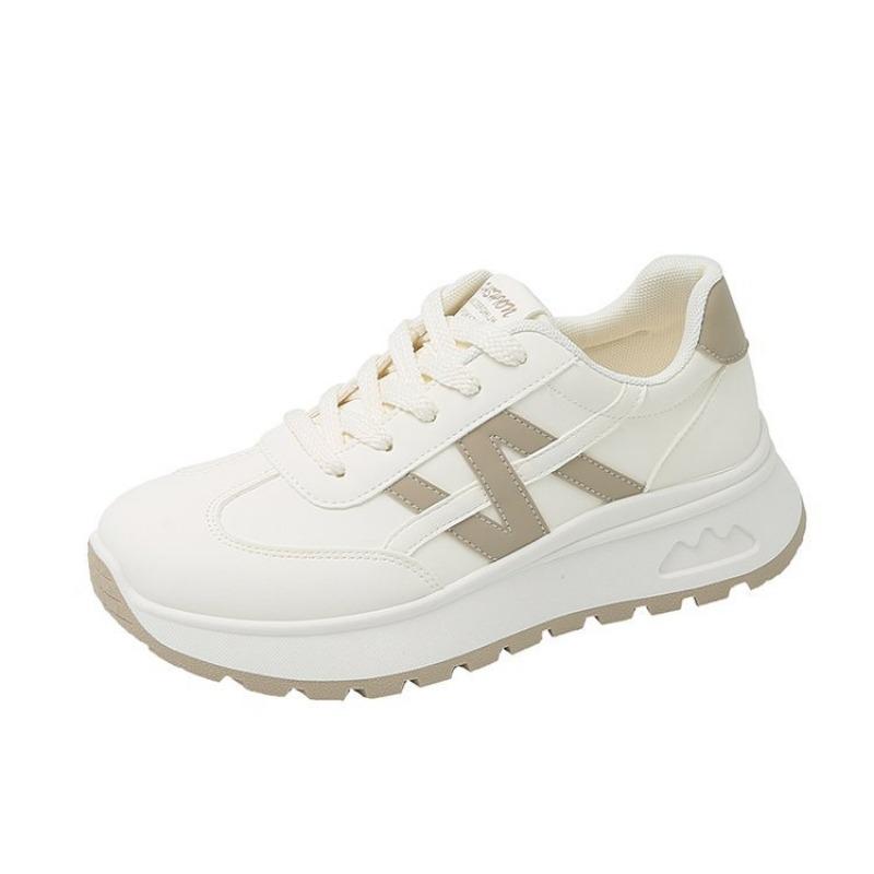 

Женские кроссовки в спортивном стиле с резиновой подошвой и кожаным верхом, новая осенняя модель, повседневная обувь на шнуровке, маленький человек 40