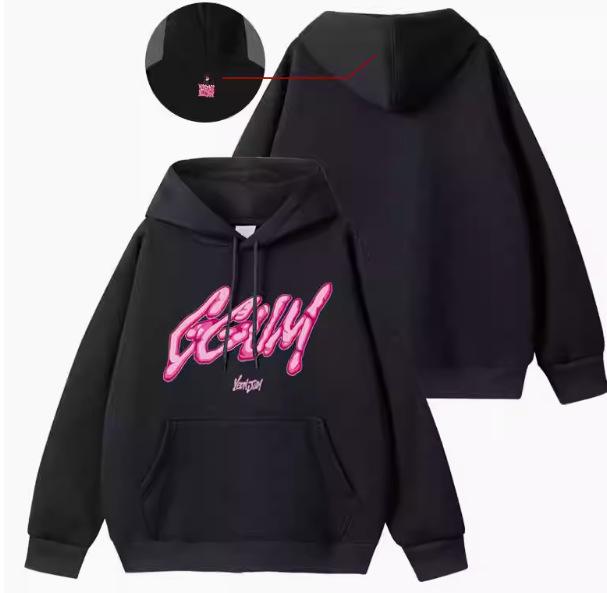 Ranjun GGUM Pullover-Hoodie mit Samtfutter und Aufdruck - Herbst-/Winter-Stil-Sweater