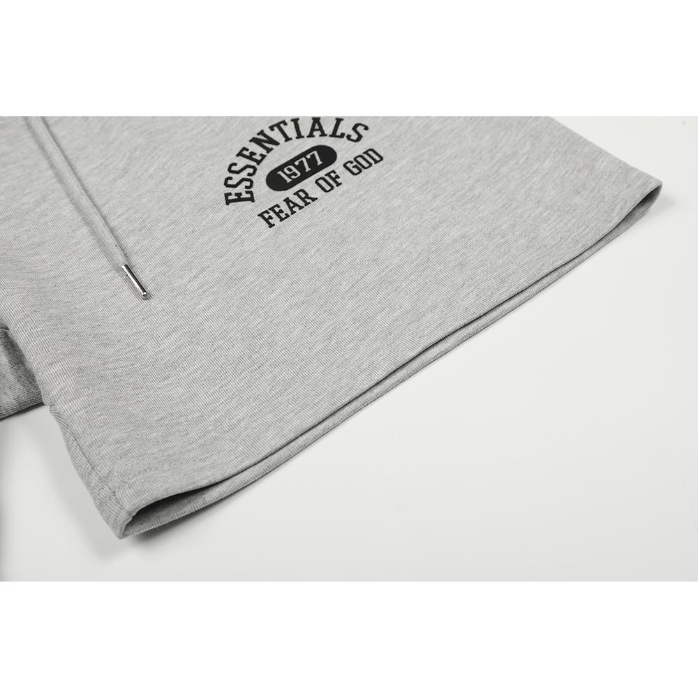 Fear of God Essentials 1977 Arch Logo Print Sweat Shorts Unisex Loose Cotton Drawstring Casual Sports Shorts 3 Colors