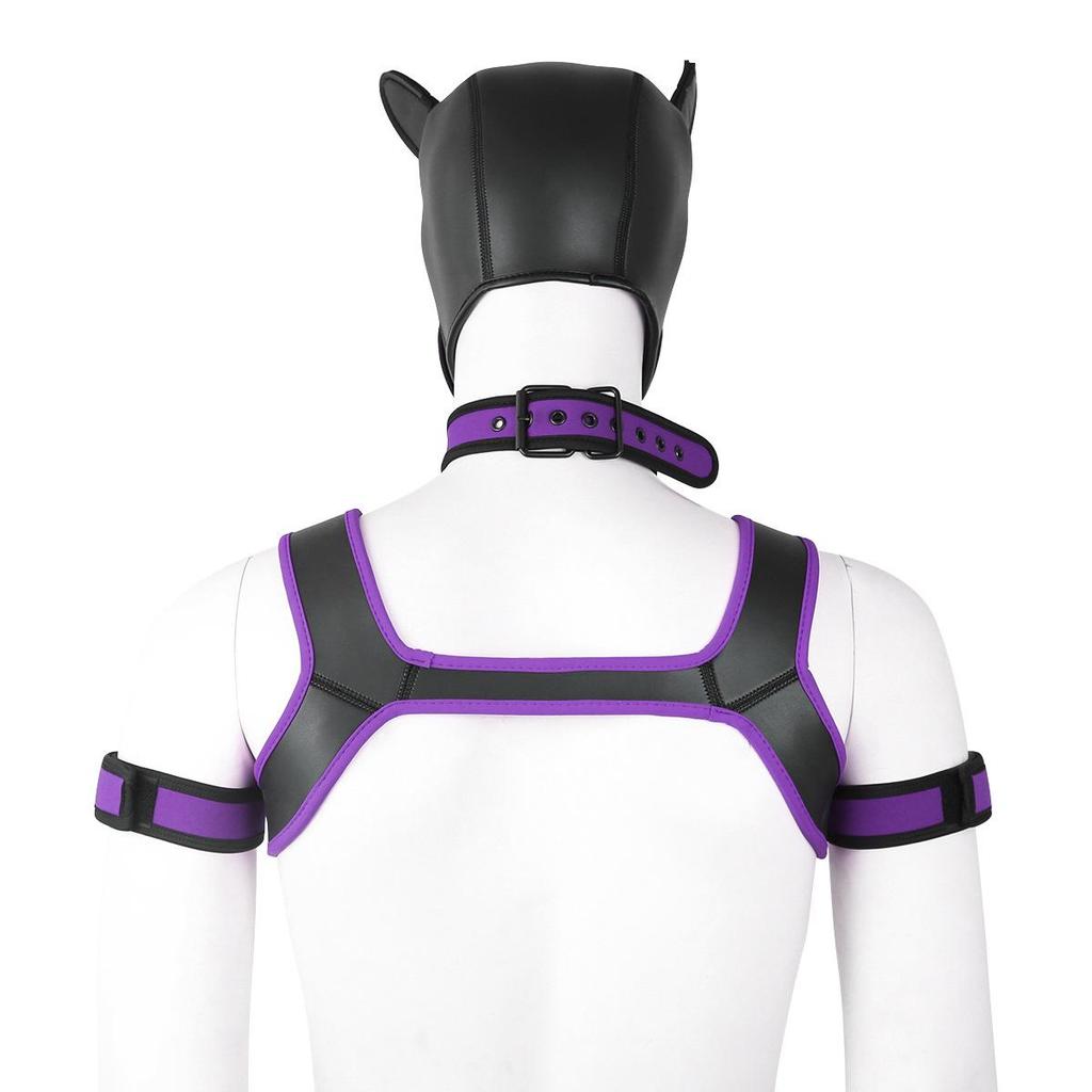 Erotic Adult Toys Set: Dog Headgear, Armband, Chest Strap, Neck Collar, Costume Props
