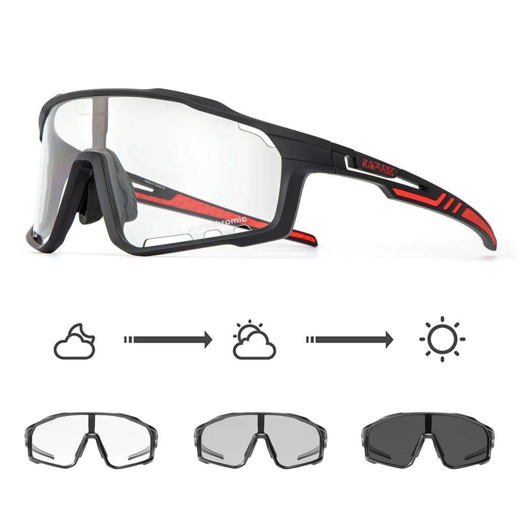 Kapvoe Photochromic Cycling Glasses UV400 Sunglasses Built-in Myopia Frame Sports Bike Eyewear Outdoor Bicycle Goggles